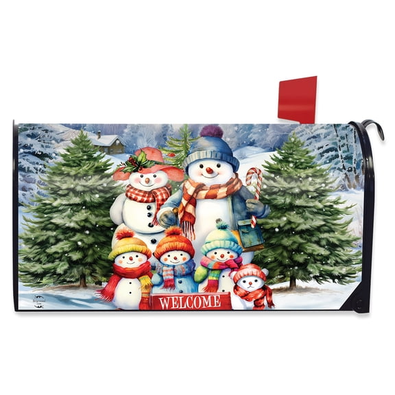 Briarwood Lane Winter Mailbox Cover - Standard Size - Snow Family For Winter Mailbox Cover