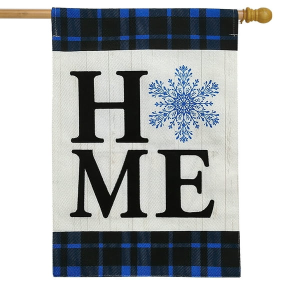 Briarwood Lane Snowflake Home Burlap House Flag