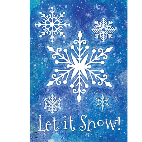 Briarwood Lane Winter House Flag 40x28 For Outdoor Snowflakes Seasonal For Winter House Flag
