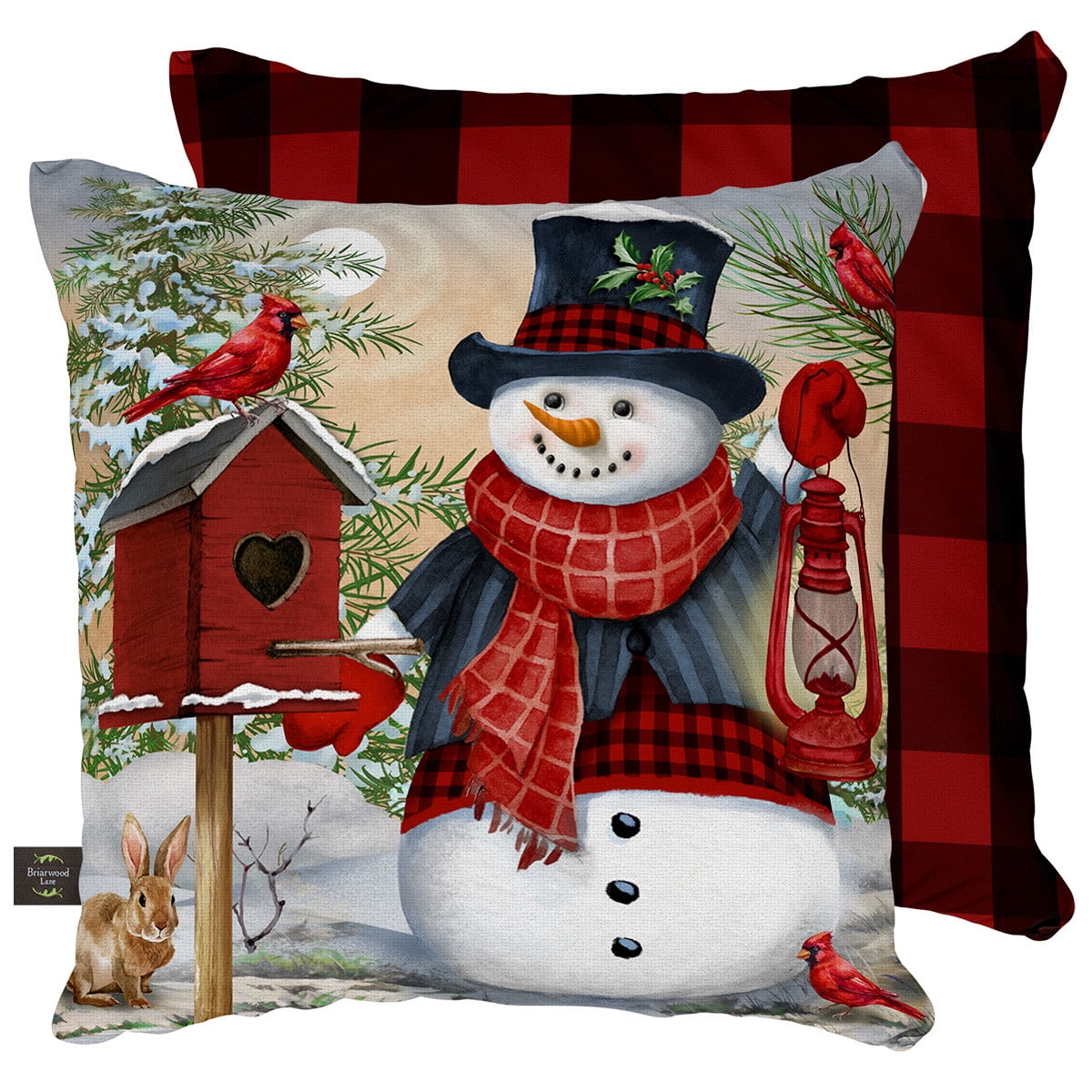 Briarwood Lane Winter Indoor/Outdoor Pillow 17x17 Snowman and Friends For Winter Pillow
