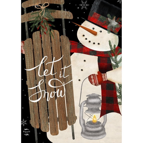 Briarwood Lane Winter Garden Flag 12x18 For Outdoor Snowman and Sled For Winter Garden Flag Flags For Outside
