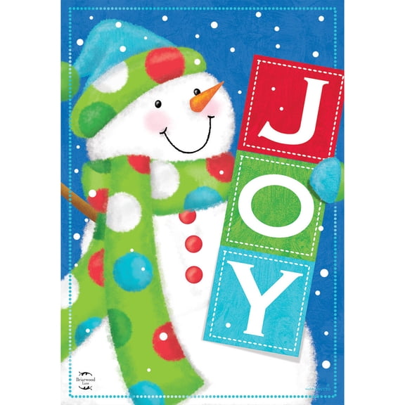 Briarwood Lane Christmas House Flag 40x28 For Outdoor Snowman Joy Winter For Christmas House Flag
