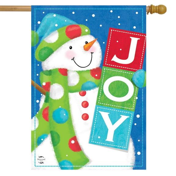 Briarwood Lane Snowman Joy Winter House Flag