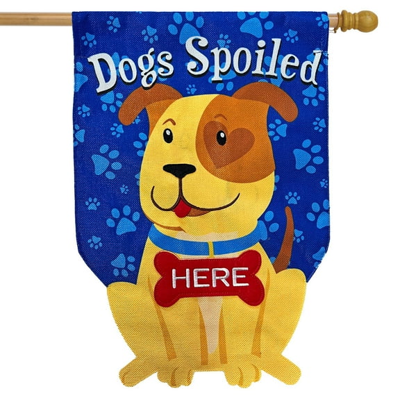 Briarwood Lane Spoiled Pup Burlap House Flag