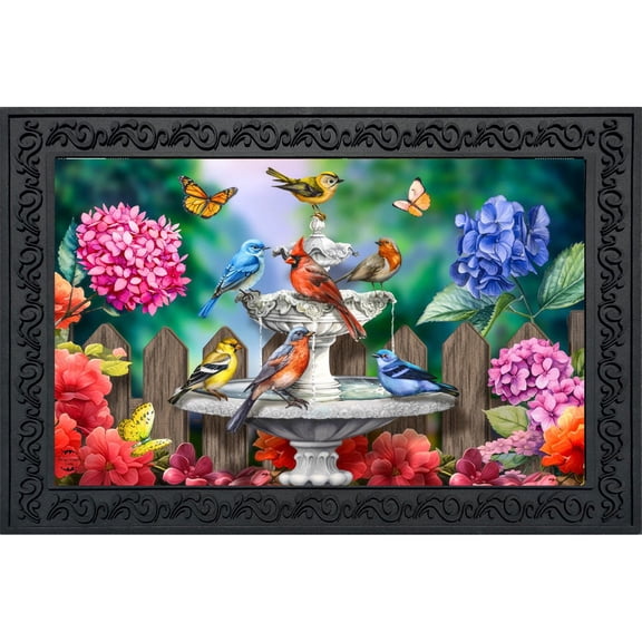 Briarwood Lane Spring Doormat 30x18 Indoor Outdoor Spring Bath Birds For Spring Doormat