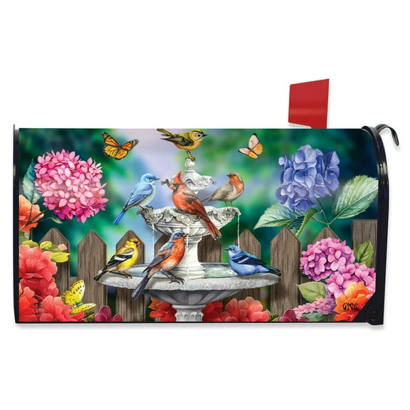 Briarwood Lane Spring Bath Birds Mailbox Cover