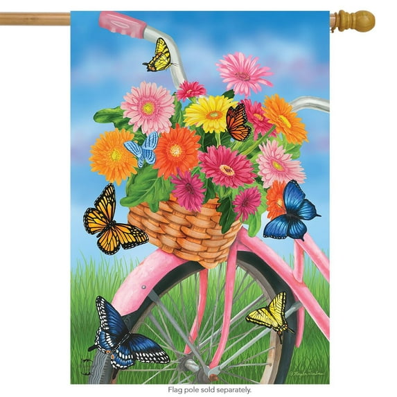 Briarwood Lane Spring Bike House Flag