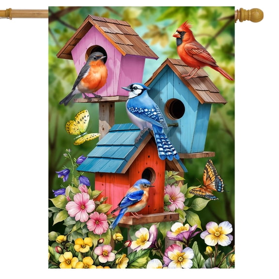 Briarwood Lane Spring Celebration Birdhouses House Flag