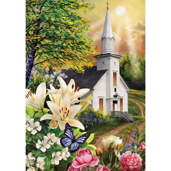 Briarwood Lane Spring Easter House Flag 40x28 For Outdoor Spring Church Religious For Easter House Flag