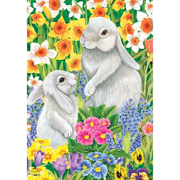 Briarwood Lane Spring Easter Garden Flag 12x18 For Outdoor Spring Friends Bunnies For Easter Garden Flag Flags For Outside