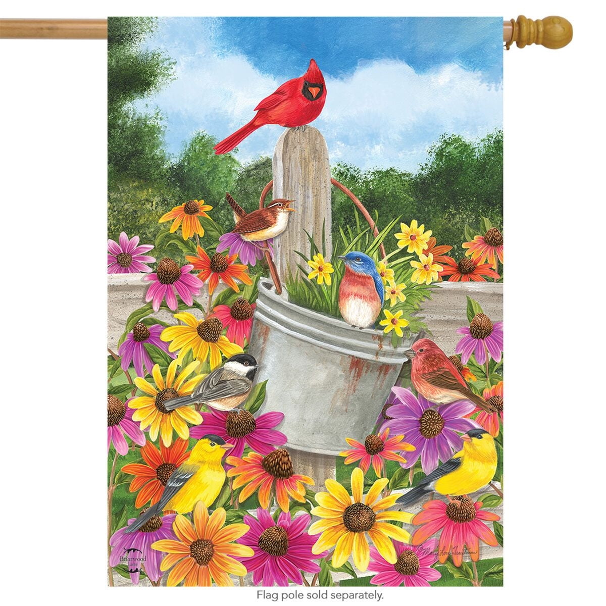 Spring Gathering Multicolor Polyester Outdoor House Flag 40x28