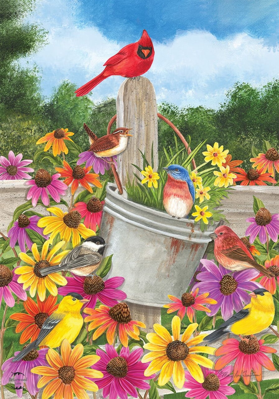 Spring Gathering Multicolor Polyester Outdoor House Flag 40x28
