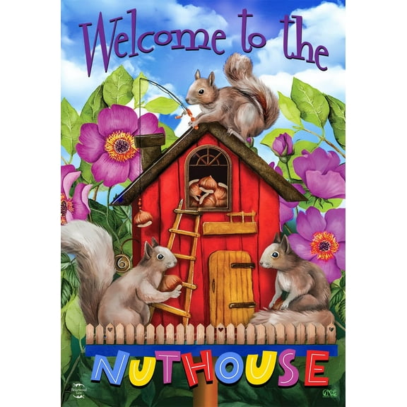 Briarwood Lane Spring Nuthouse Squirrels Garden Flag