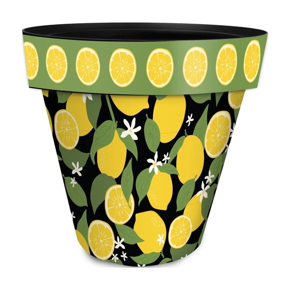 Briarwood Lane Spring Planter 8.5" x 8.5" x 8.5" Lemons Small For Spring Planter