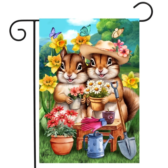 Briarwood Lane Springtime Chipmunks Garden Flag