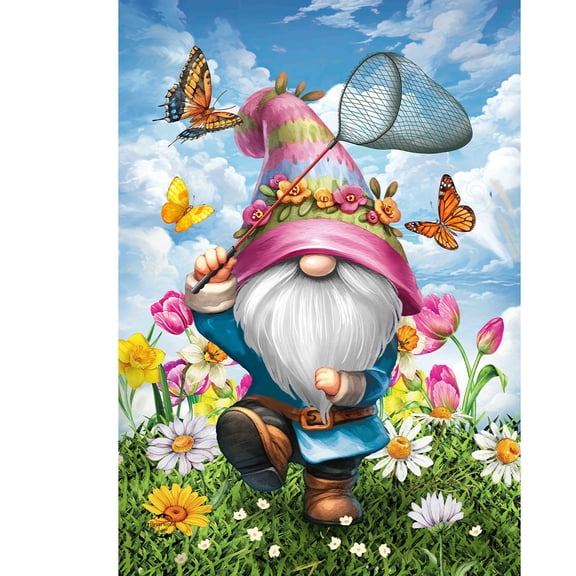 Briarwood Lane Spring House Flag 40x28 For Outdoor Springtime Gnome For Spring House Flag