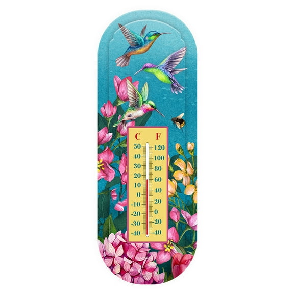 Briarwood Lane Springtime Hummingbirds Metal Thermometer