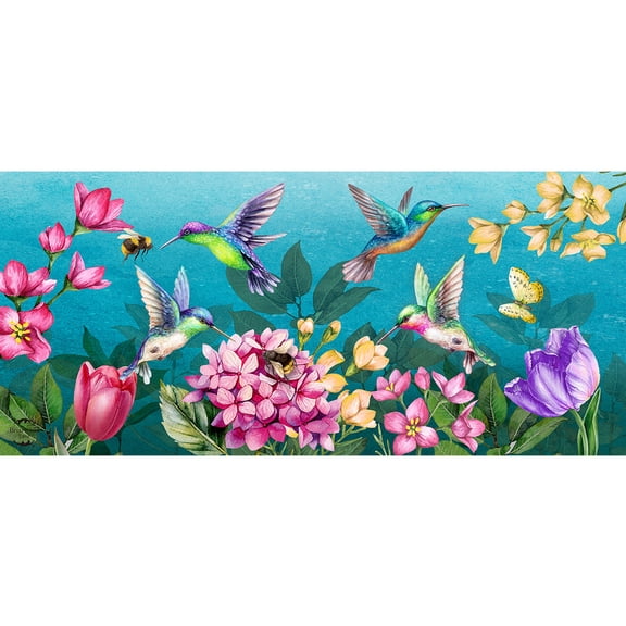 Briarwood Lane Spring Springtime Hummingbirds Mini Mat 22x10 Indoor Outdoor For Spring Doormat