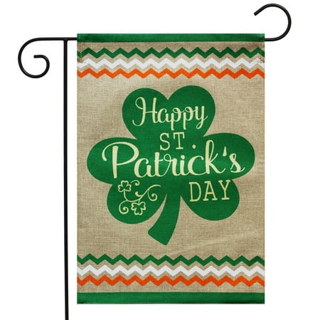 Briarwood Lane St. Patrick's Day Clover Burlap Garden Flag