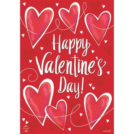 Briarwood Lane Garden Flag 12x18 For Outdoor String of Hearts Valentine's Day For Valentine's Love Garden Flag Flags For Outside