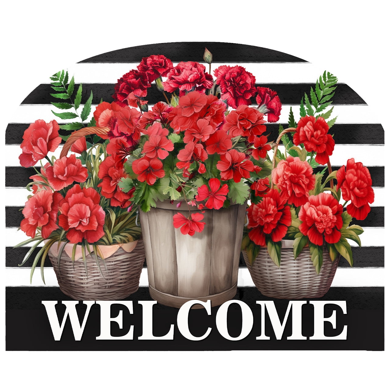 Briarwood Lane Spring Art Sign 8.25x10.25 Striped Geraniums - Walmart.com