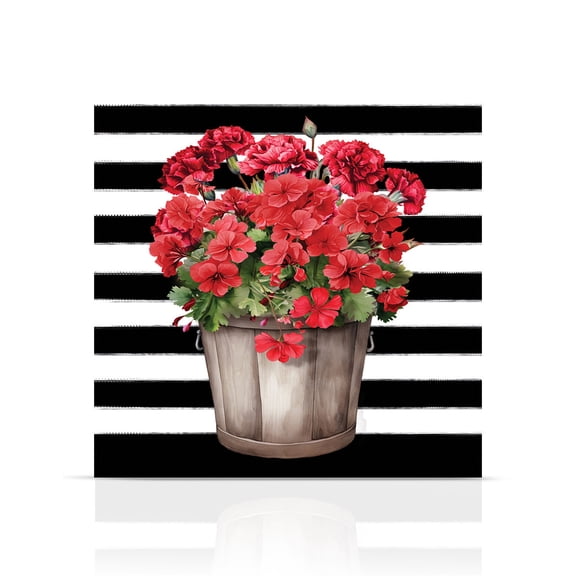 Briarwood Lane Striped Geraniums Medium LED Canvas Art