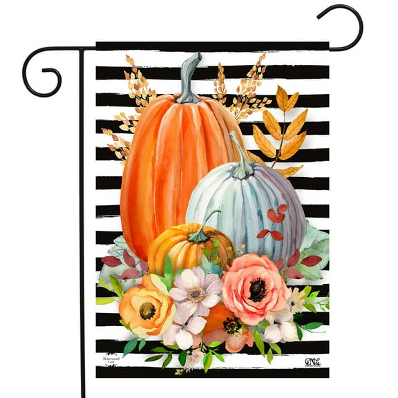 Briarwood Lane Striped Pumpkins Autumn Garden Flag