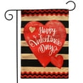 thumbnail image 1 of Briarwood Lane Striped Valentine's Day Burlap Garden Flag, 1 of 4