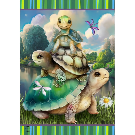 Briarwood Lane Summer Garden Flag 12x18 For Outdoor Turtle Trio For Summer Garden Flag Flags For Outside