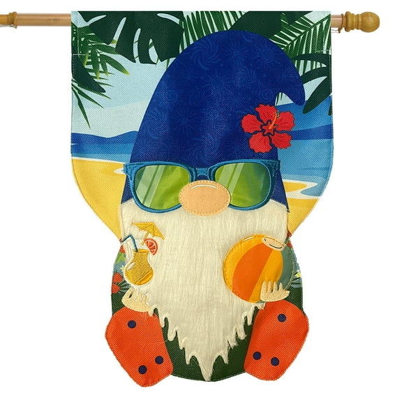 Briarwood Lane Summertime Gnome Burlap House Flag