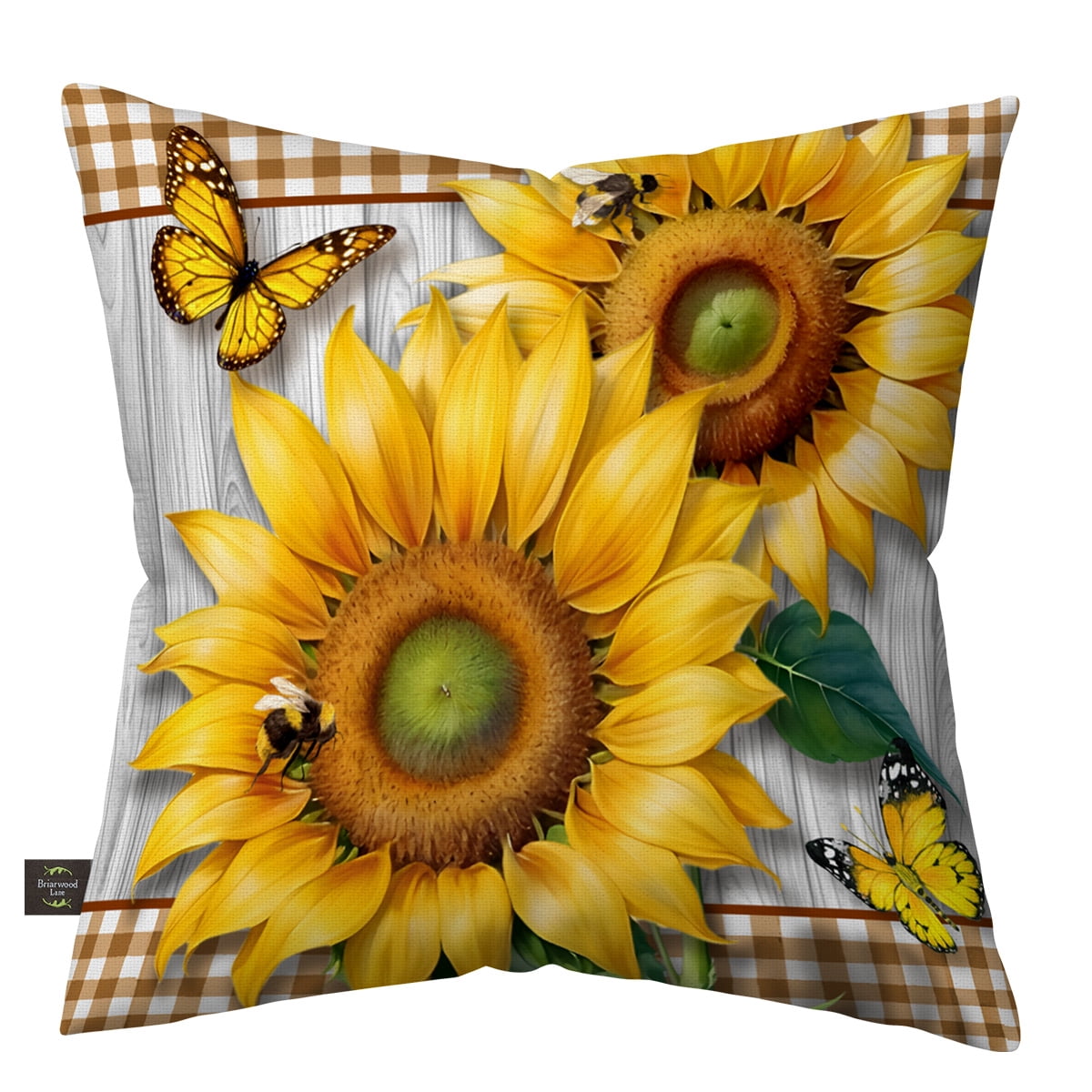 Briarwood Lane Summer Indoor/Outdoor Pillow 17x17 Sunflower Duo For Summer Pillow