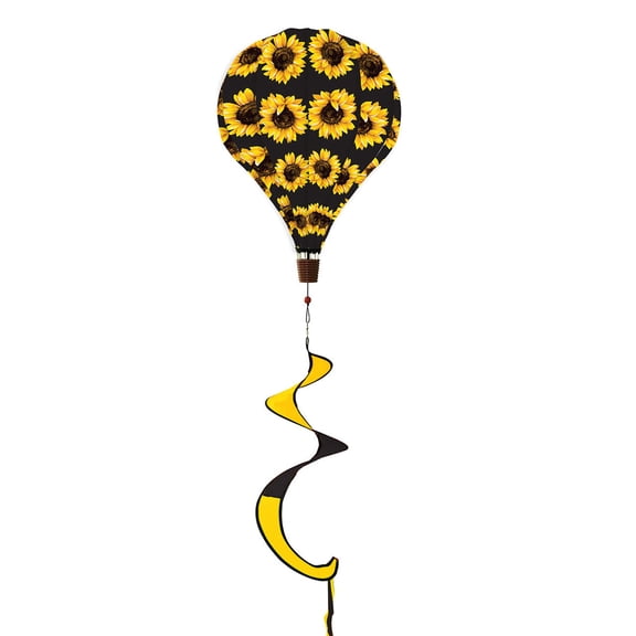Briarwood Lane Fall Hot Air Balloon Spinner Wind Twister 54x12 Sunflowers For Fall Balloon