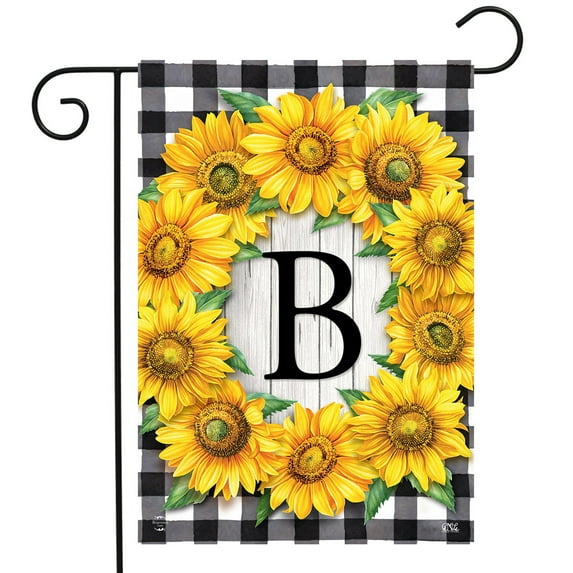 Briarwood Lane Sunflowers Monogram B Garden Flag