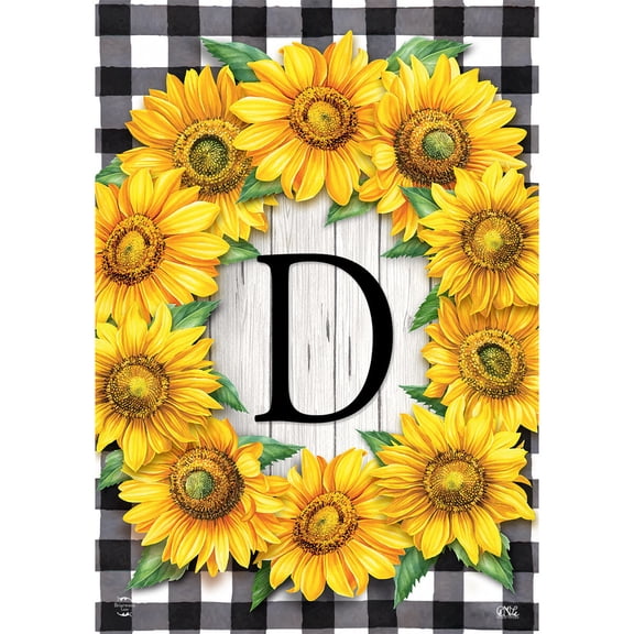 Briarwood Lane Everyday Garden Flag 12x18 For Outdoor Sunflowers Monogram D Garden Flag Flags For Outside