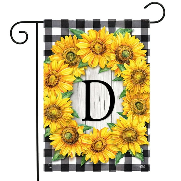 Briarwood Lane Sunflowers Monogram D Garden Flag