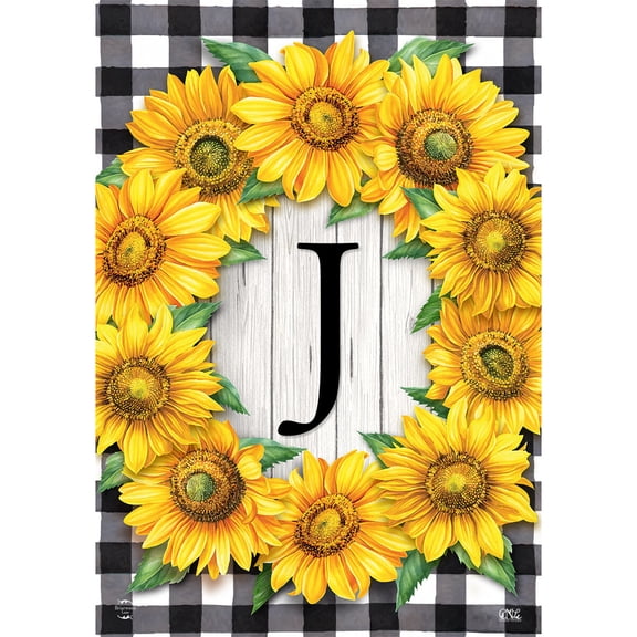 Briarwood Lane Everyday Garden Flag 12x18 For Outdoor Sunflowers Monogram J Garden Flag Flags For Outside