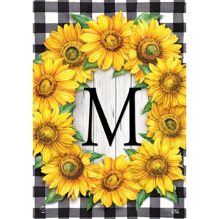 Briarwood Lane Everyday Garden Flag 12x18 For Outdoor Sunflowers Monogram M Garden Flag Flags For Outside
