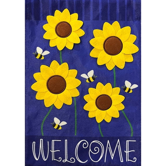 Briarwood Lane Spring Burlap Garden Flag 12x18 For Outdoor Sunflowers and Bees For Spring Garden Flag Flags For Outside