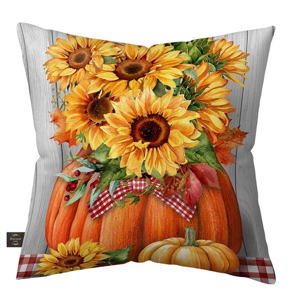 Briarwood Lane Fall Indoor/Outdoor Pillow 17x17 Sunflowers in Pumpkins For Fall Pillow