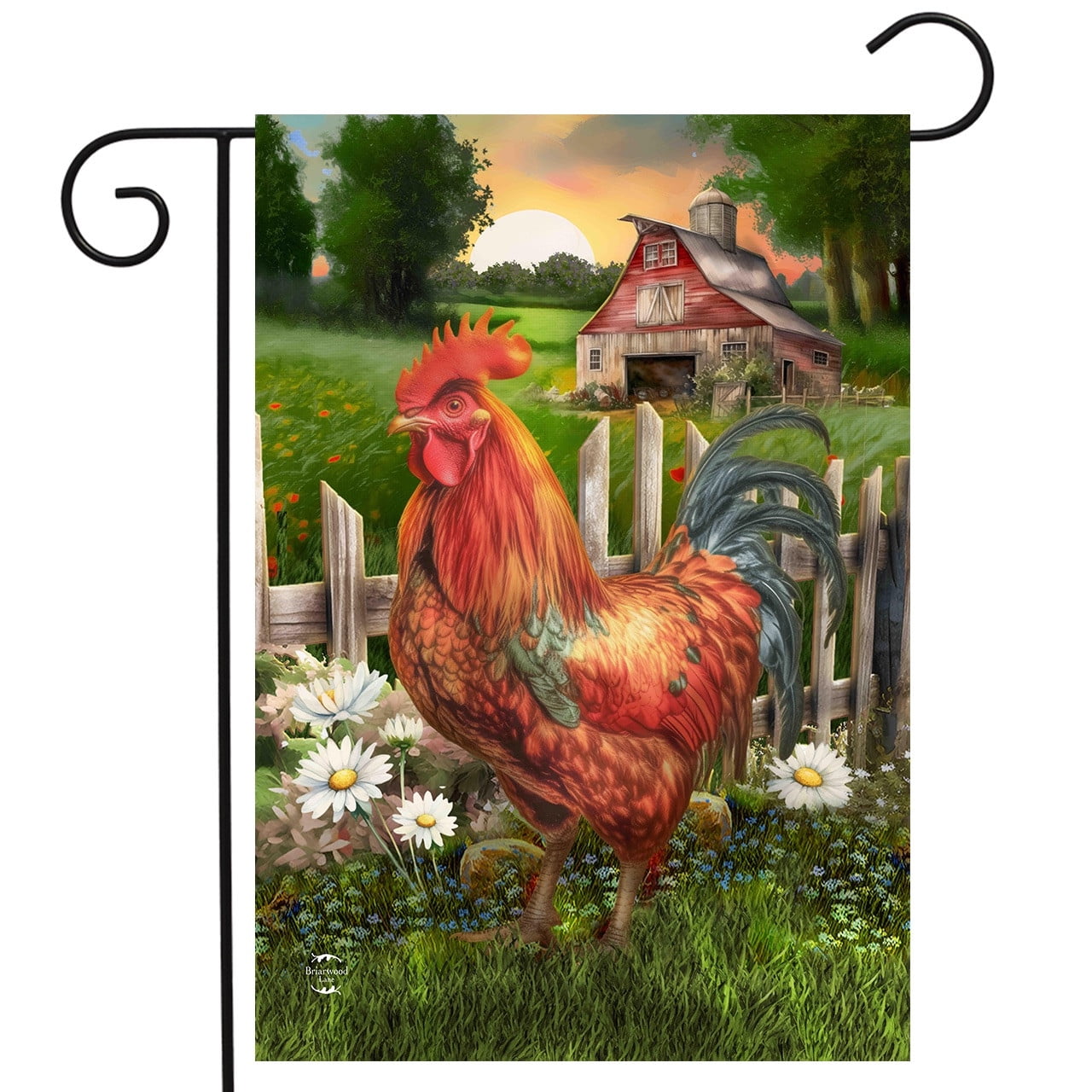 Briarwood Lane Sunrise Rooster Garden Flag - Thumbnail 2