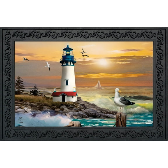 Briarwood Lane Sunset Lighthouse Summer Doormat