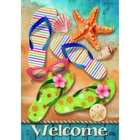 Briarwood Lane Summer Garden Flag 12x18 For Outdoor Surfside Flip Flops For Summer Garden Flag Flags For Outside