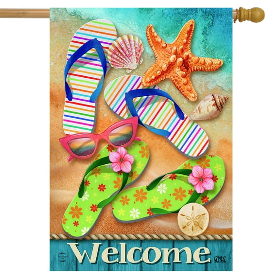 Briarwood Lane Surfside Flip Flops Summer House Flag