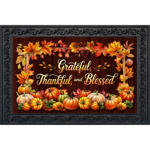 Briarwood Lane Fall Doormat 30x18 Indoor Outdoor Thankful Blessings For Fall Doormat