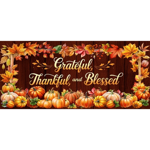 Briarwood Lane Fall Thankful Blessings Mini Mat 22x10 Indoor Outdoor For Fall Doormat