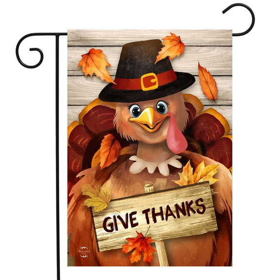 Briarwood Lane Thankful Turkey Thanksgiving Garden Flag
