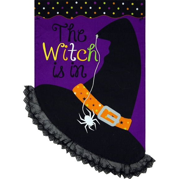 Briarwood Lane Halloween Garden Flag 12x18 For Outdoor The Witch Is in Burlap For Halloween Garden Flag Flags For Outside