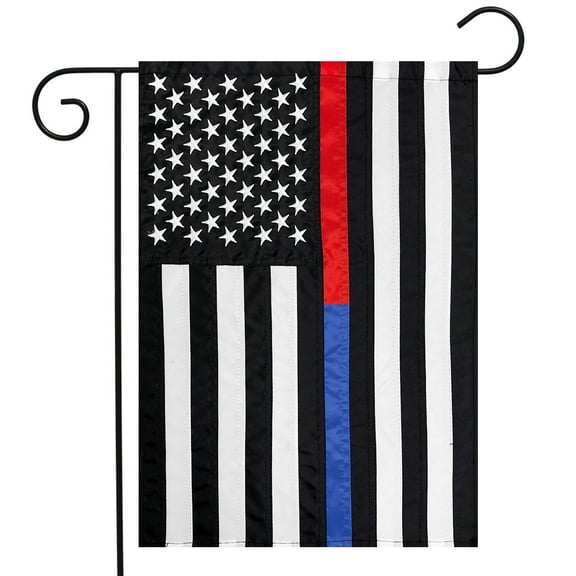 Briarwood Lane Thin Blue & Red Line Embroidered Garden Flag