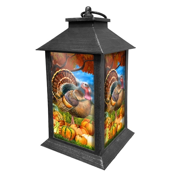 Briarwood Lane Turkey and Pumpkins Lantern