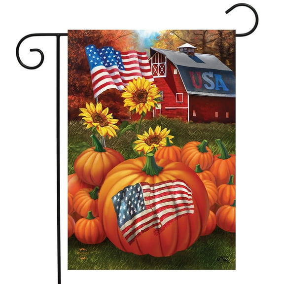 Briarwood Lane USA Pumpkins Fall Garden Flag